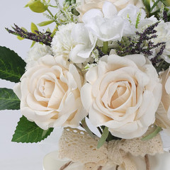 Wedding Bouquets for Bride Bridesmaid,White Champagne Artificial Roses Flowers f
