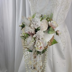 Seaside Crystal Treasures Faux Silk Wedding Bouquet