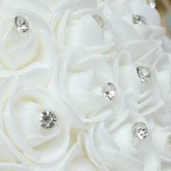 Wedding Bride Hand Tied Artificial Bouquet Rose Festival Bar Party Crystal Decor