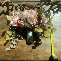 Beautiful Bridal Wedding Bouquet Budget Handmade Faux Flowers White-Pink Green