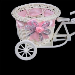 Rattan Bicycle Storage Basket Float Vase Plant Stand Holder Flower Basket