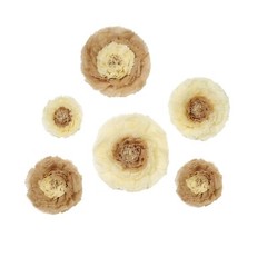 12 pack 12″ 16″ 20″ Natural and Taupe Tissue Paper Carnation Flowers Backdrop