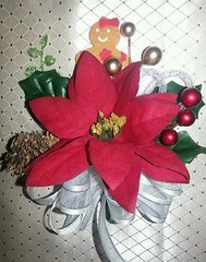 Christmas poinsettia corsage red, gold, silver or ivory gift or winter wedding