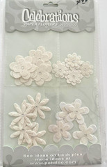 Celebrations Sparkle Paper Flowers by Petaloo Double Delight Wedding White 16 pc