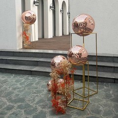 Yescom 8PCS Disco Ball Set 7″/12″/16″/20″/24″ for Party Event Wedding Rose Gold