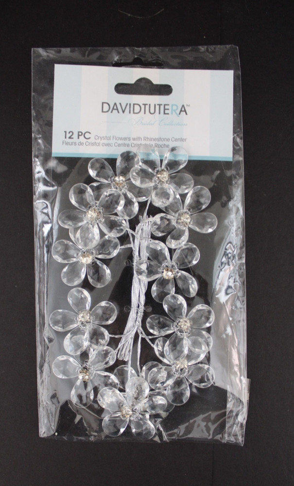 CRYSTAL Flowers Rhinestone Centers 12 Pieces DAVID TUTERA Bridal Collection NEW!
