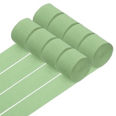 8 Rolls Crepe Paper Streamers 656ft Rainbow Streamers, Bean Green