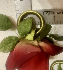 7 Burgundy Red Napkin Candle Rings Silk Roses Wedding Party Flowers Centerpiece