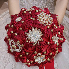 Ivory Sage Rose Bud wedding bouquet bridal artificial Quinceanera bouquet
