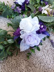 Purple Artificial Flower Garland wreaths for table decor