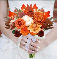 Artificial Flowers Combo Box Set for Wedding Bouquets Centerpieces Orange Flower
