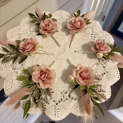 Lot Of 6 Light Pink Boutonnieres For Men/Grooms Wedding Artificial/dried Flowers