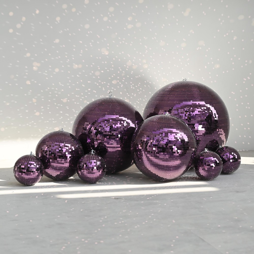 Yescom 8PCS Disco Ball 7″/12″/16″/20″/24″ for 70s 80s Party Event Wedding Purple