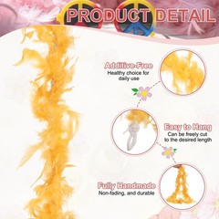 40g 2 Yards Feather Boa, Costume Turkey Chandelle Feathers Boa Gold