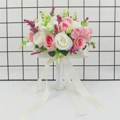 Bride Artificial Rose Bouquet Bridesmaid Ornament For Bridal Wedding Decoration