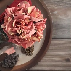 Bouquet Of Pink Silk Roses