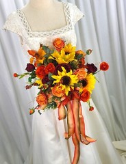 Bright Autumn Medley Faux Silk Bridal Bouquet