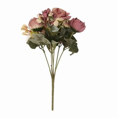 DUSTY ROSE 2 Bouquets 12″ SILK FLOWERS Assorted Artificial Floral Bushes Party