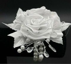 Satin Bridal Rose Wrist Corsage Handmade Wrist Corsage Handmade Rose Corsage 5″