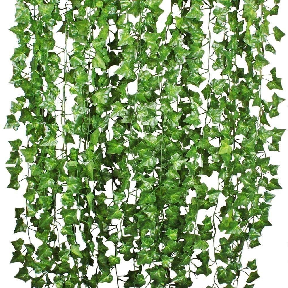 12 Pack 84 Feet Fake Ivy Leaves Artificial Garland Greenery 84 feet, Green