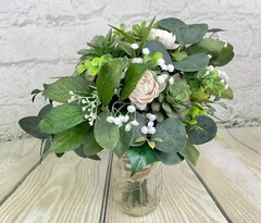 Artificial Wedding Bouquet & Boutonniere Set