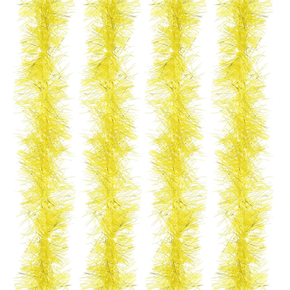 5Ft Feather Boa, 4 Pcs Artificial Fluffy Feather Boas, Yellow