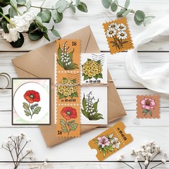 GLOBLELAND Flowers Stamps Clear Stamp and Cutting Dies Set for Card Making Tulip