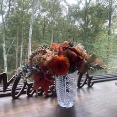 Bridal Bouquet Exquisite Budget Handmade Faux Floral Lovely Fall Red/Orange Pink