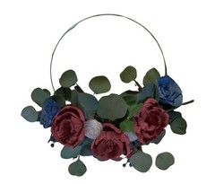 Burgundy Navy Blue Sola Wood Peony Bridesmaid Hoop Ring Bouquet Wedding Flowers