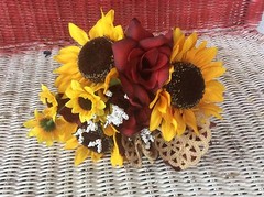 Wedding flowers bouquet complete package decorations sunflowers burgundy huge