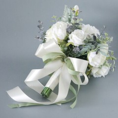 Bouquet Bridal Holding Silk Fake Flower Artificial Rose Bridesmaid Modern Decor