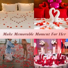 3000 Pcs Silk Rose Petals,Red Rose Flower Petals Decorations, Fake Rose Petals R