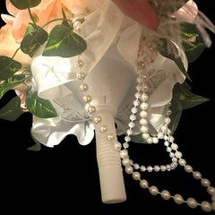 Bridal Bouquet Bride Flowers Floral Roses Pearls Rhinestone Brooch Wedding NEW