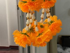 Marigold Yellow Flower Jasmine Artificial Garlands Malai Boxing Dewali Wedding