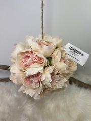10” Blush Peony Kissing Ball Hanging Wedding Decor Floral Bouquet Set of 3 NEW