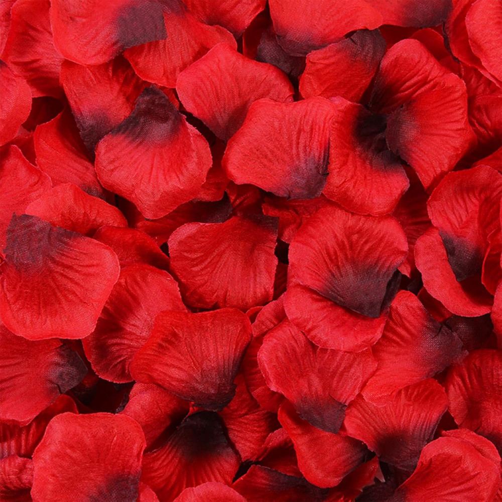 Artificial Petals 1000 PCS Dark-Red Silk Rose Petals for Romantic Night,Wedding,