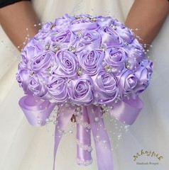 Bridal Wedding Bouquet Round Bling Brooch Bouquet Throw Toss Artificial Rose …
