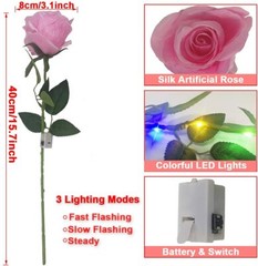 Eternal Rose Flower LED Enchanted Light up Rose LED Light Valentine’s Gift 6 PC