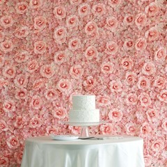4 Blush Silk Roses Hydrangea 11 sq ft UV Protected Backdrops Vertical Panels