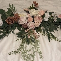 LING’S MOMENT WEDDING GARLAND 9ft, Dusty Rose, Cream, White, Pastel Pink, Gold