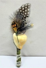 Lot of 3 Beach Wedding Handmade Seashell Feather Groom Shell Boutonniere