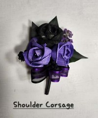 Purple Black Rose Calla Lily Sola Wood Bridal Wedding Bouquet Accessories