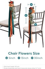 Ling’s moment 8pcs Wedding Artificial Aisle Pew Flowers Chair Decorations