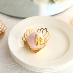 GOLD 50 Metallic 4″ Crown Mini Square Paper Cupcake DESSERT LINERS Party Events