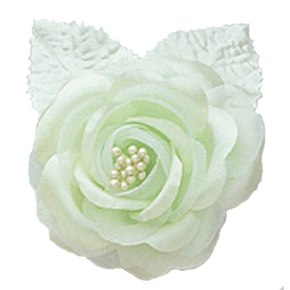 12 silk roses wedding favor flower corsage mint green 2.75″