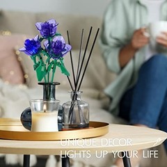 Rose Flower Bouquet Building Set with Lights – DIY Artificial Plant Gift for Wom