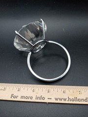 Huge Diamond Ring Paperweight Marriage Proposal Announcement Desk Crystal Gag