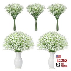 24PCS White Babys Breath Artificial Flowers,11” Elegant Faux 24-Baby Breath