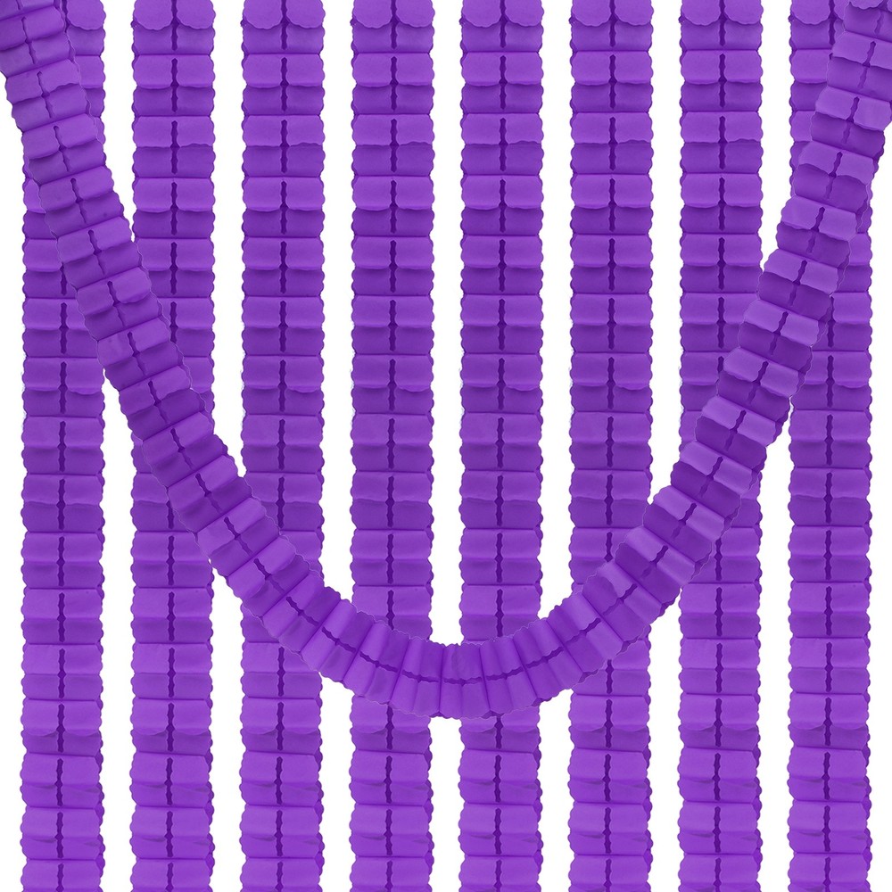9.8ft Four-Leaf Garland, 9 Pack Tissue Paper Hanging Flower, Dark Purple