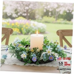 MOYEE Candle Holder Centerpieces for Tables,Candle Mixed Color Daisy Wreath